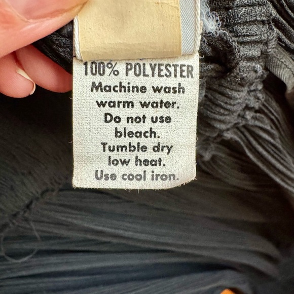 Rare 1978 Halston IV Pleated Black Wrap Dress w/ Balloon Sleeve petite medium M - Picture 10 of 15